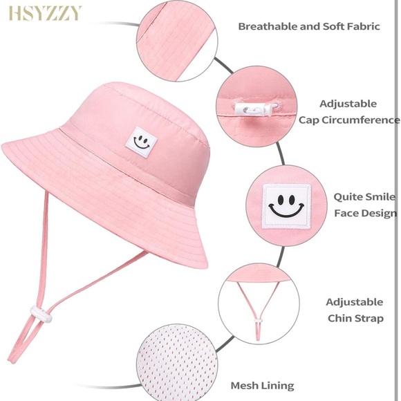 Baby Sun Hat Smile Face Toddler UPF 50+ Sun Protective Bucket hat (C2) - Picture 4 of 4